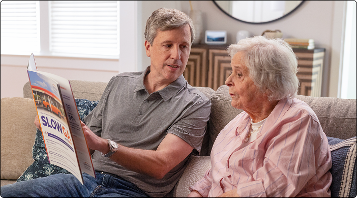 Gail, an IZERVAY patient living with GA, and her son, a retina specialist Dr. Nicolas Anderson