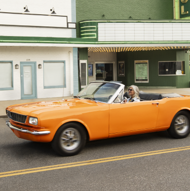 Woman driving car