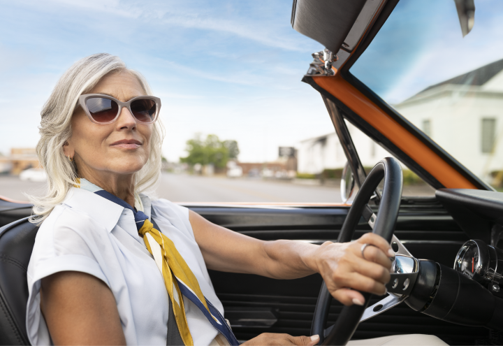 Woman driving a car