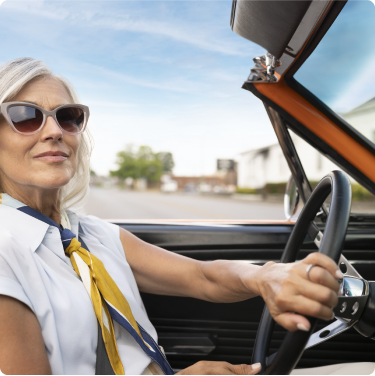 Woman driving a car